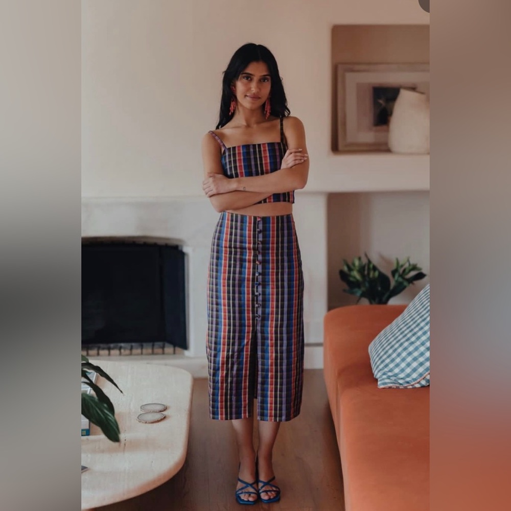 Tema Creations | Handmade silk plaid pencil skirt | Portuguese fashion | Medium